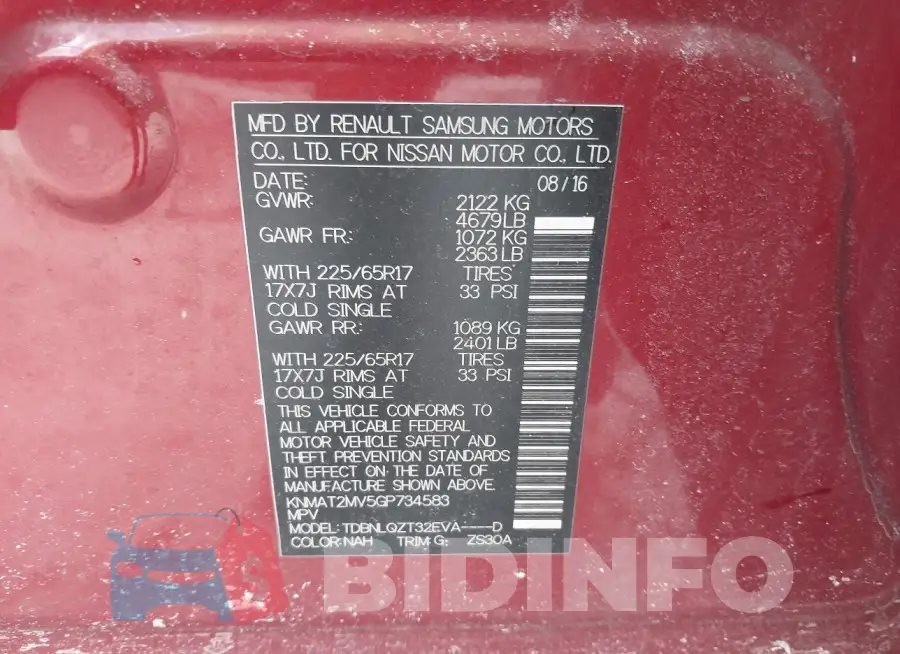 KNMAT2MV5GP734583 Photo# 9