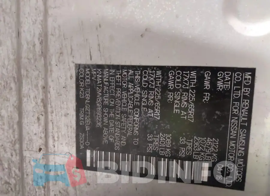 KNMAT2MV8GP693236 Photo# 9