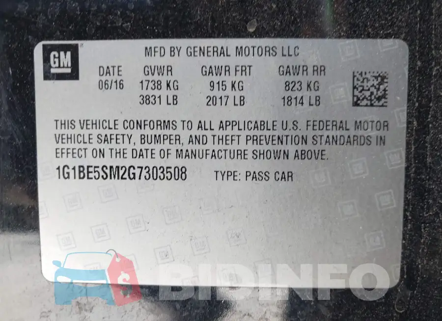 1G1BE5SM2G7303508 Photo# 9