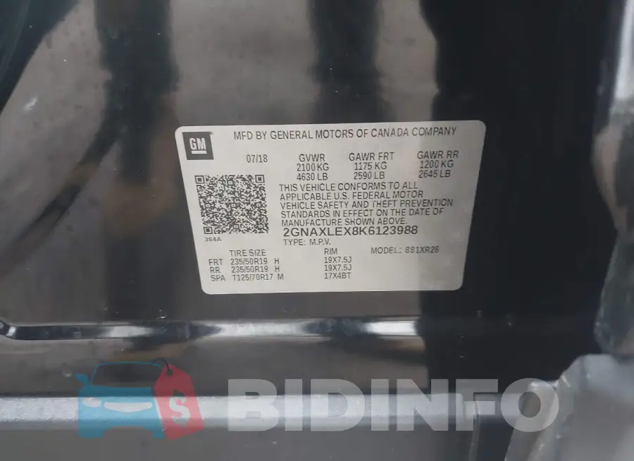 2GNAXLEX8K6123988 Photo# 9