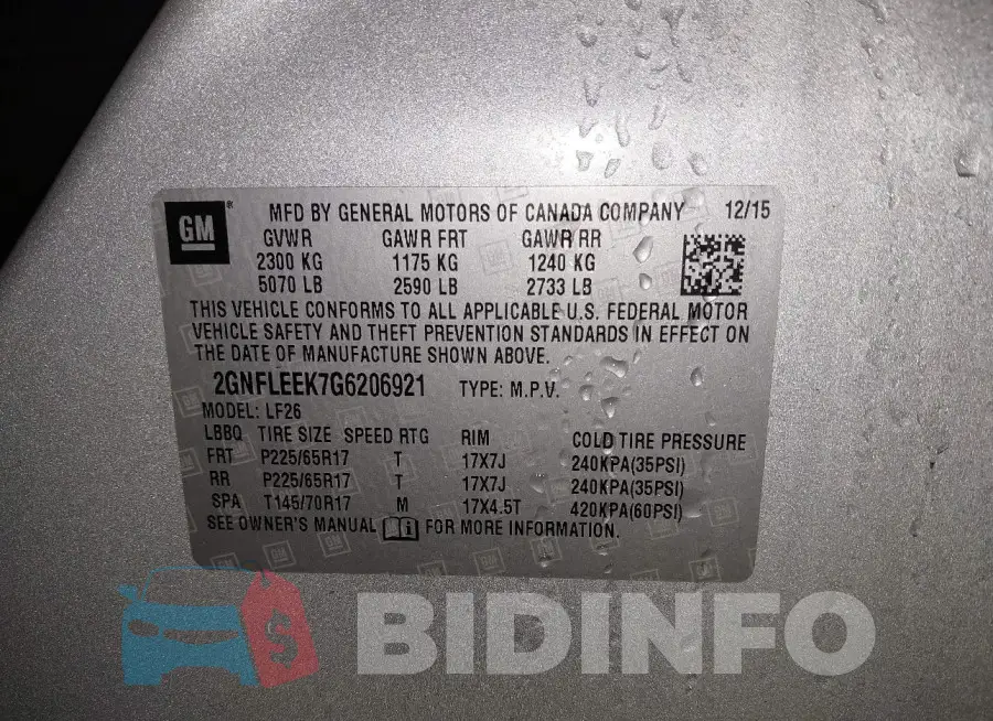 2GNFLEEK7G6206921 Photo# 9
