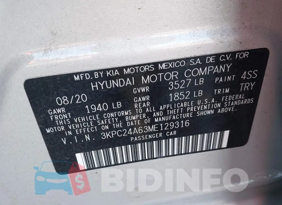 3KPC24A63ME129316 Photo# 9