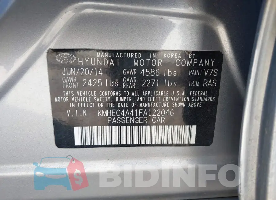 KMHEC4A41FA122046 Photo# 9