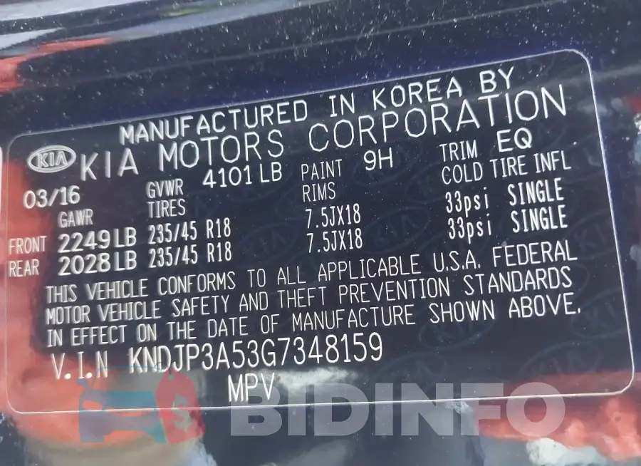 KNDJP3A53G7348159 Photo# 9