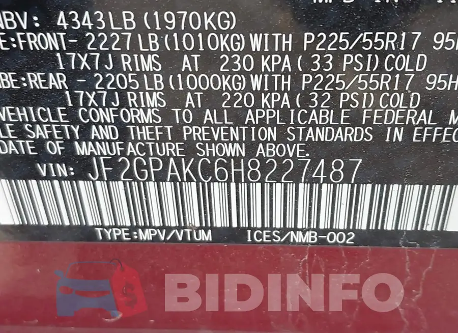 JF2GPAKC6H8227487 Photo# 9