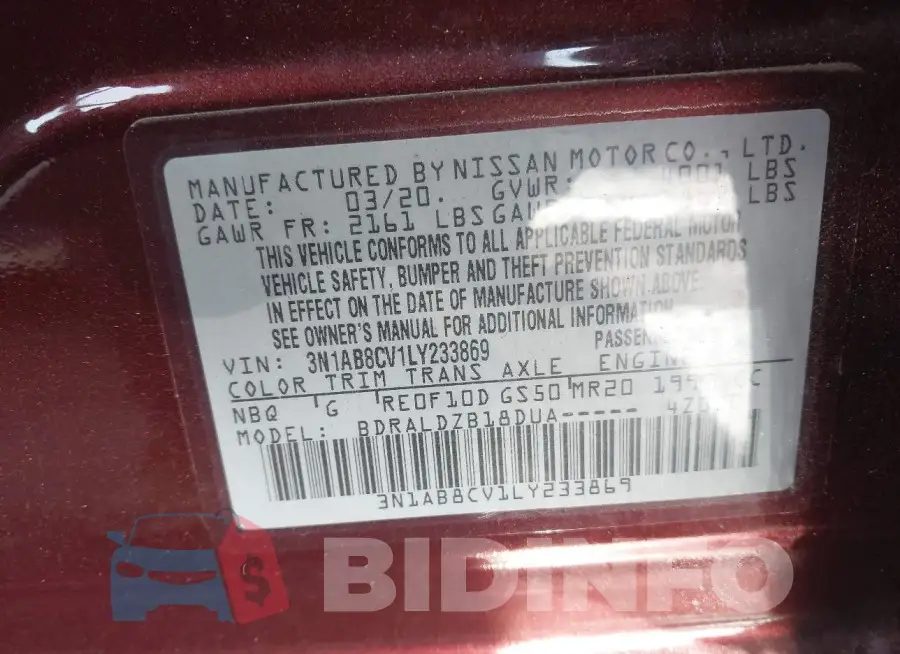 3N1AB8CV1LY233869 Photo# 9