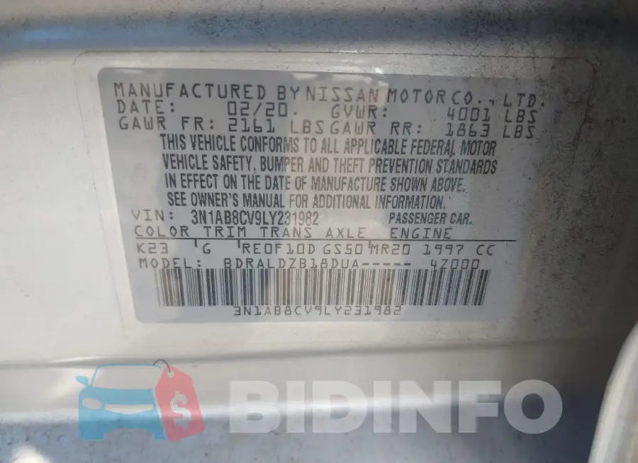 3N1AB8CV9LY231982 Photo# 9