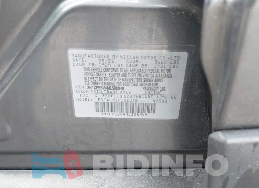 3N1CP5BV4ML508949 Photo# 9