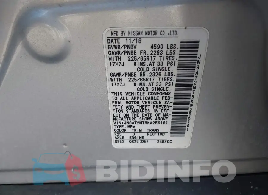 JN8AT2MT8KW256161 Photo# 9
