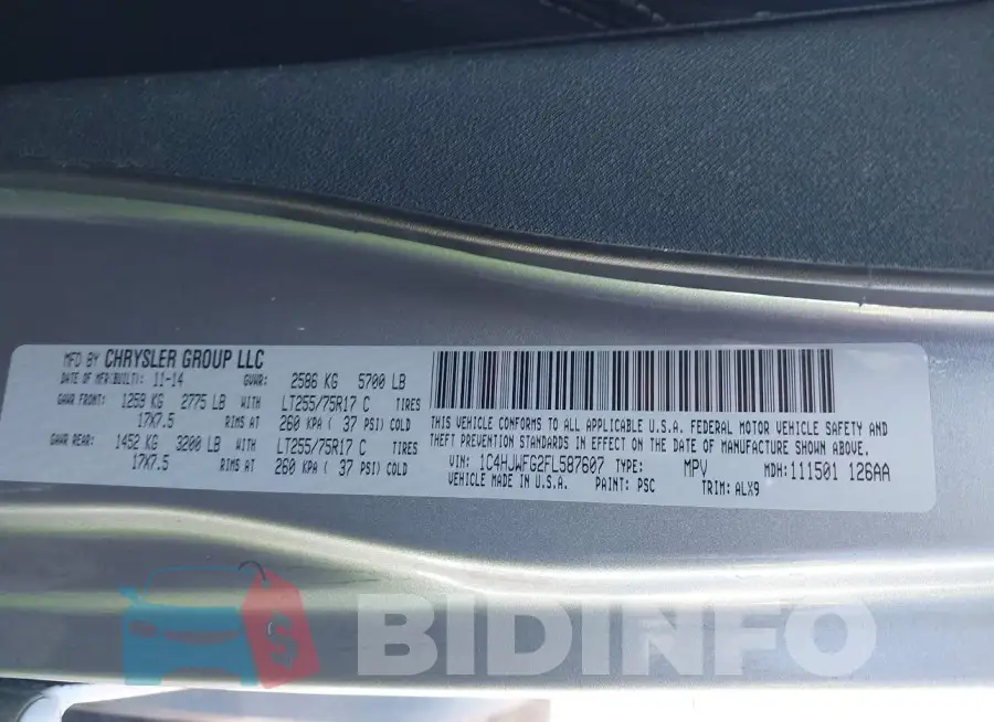 1C4HJWFG2FL587607 Photo# 9