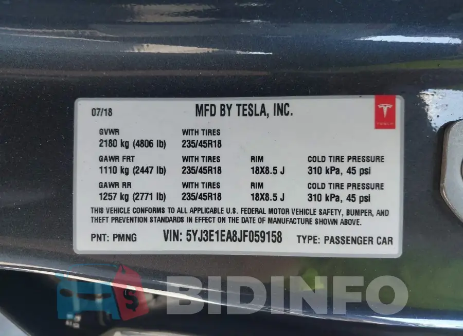 5YJ3E1EA8JF059158 Photo# 9