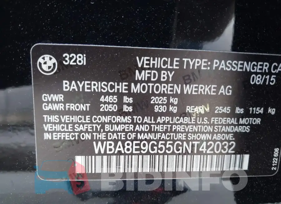 WBA8E9G55GNT42032 Photo# 9