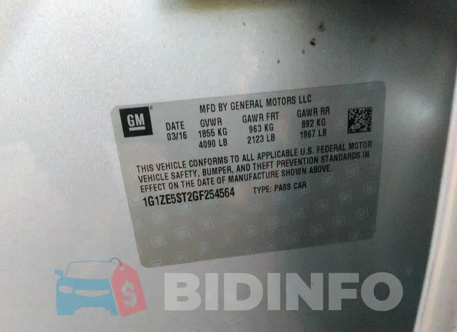 1G1ZE5ST2GF254564 Photo# 9