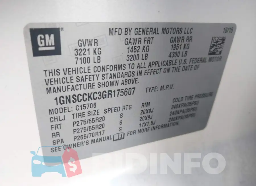 1GNSCCKC3GR175607 Photo# 9