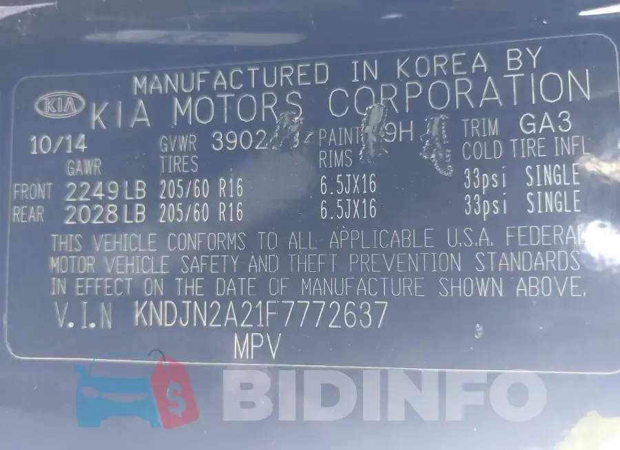 KNDJN2A21F7772637 Photo# 9