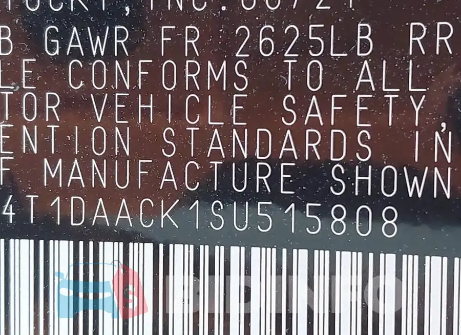 4T1DAACK1SU515808 Photo# 9