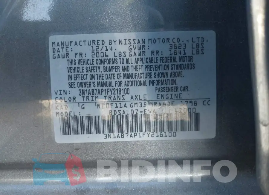 3N1AB7AP1FY218100 Photo# 9