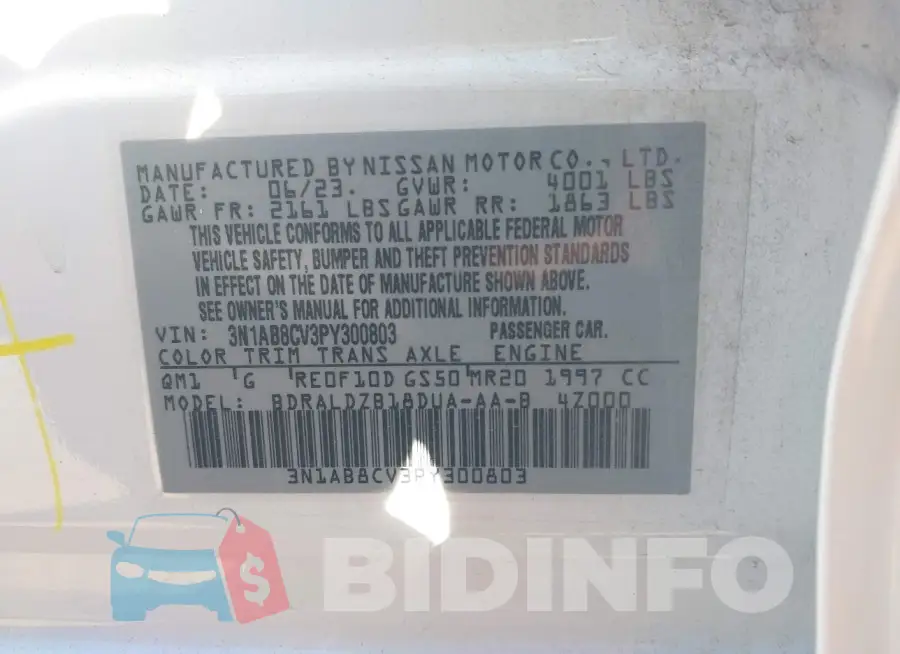 3N1AB8CV3PY300803 Photo# 9