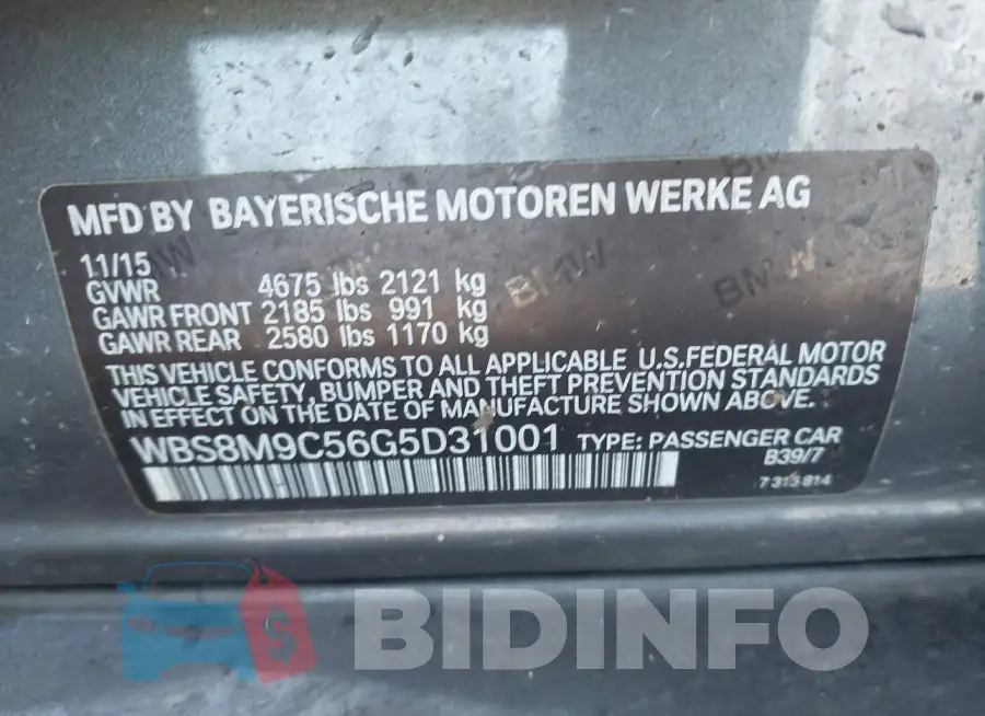 WBS8M9C56G5D31001 Photo# 9