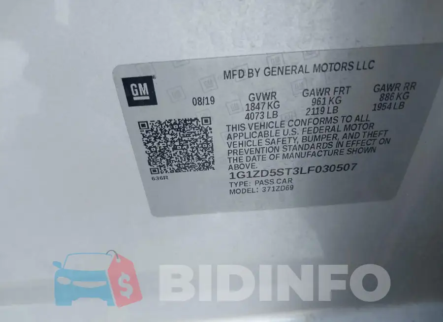 1G1ZD5ST3LF030507 Photo# 9
