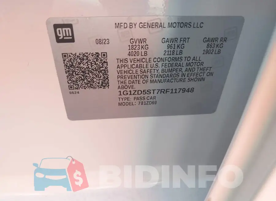 1G1ZD5ST7RF117948 Photo# 9