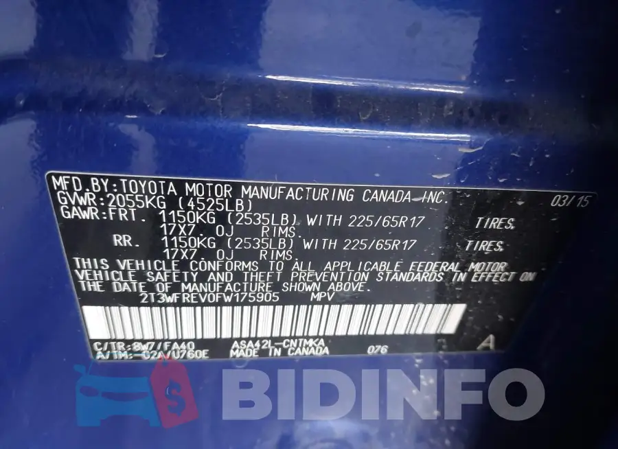 2T3WFREV0FW175905 Photo# 9
