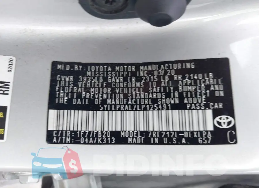 5YFEPRAE7LP125491 Photo# 9
