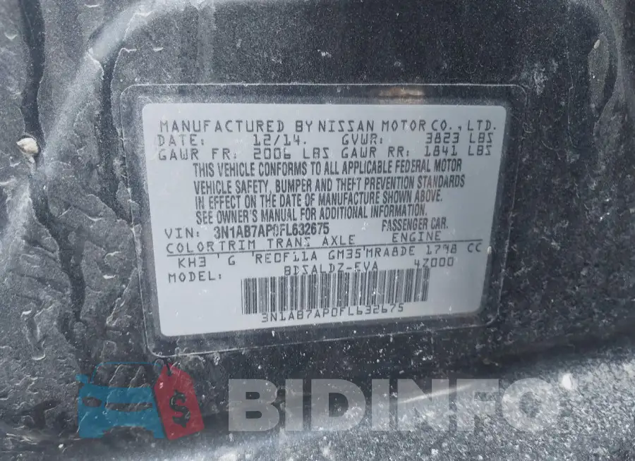 3N1AB7AP0FL632675 Photo# 9