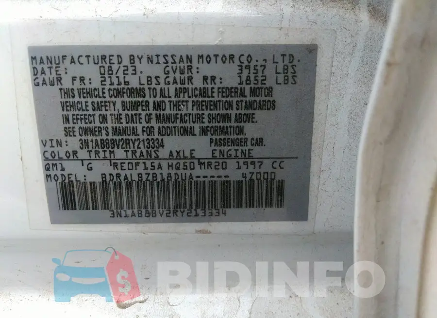 3N1AB8BV2RY213334 Photo# 9