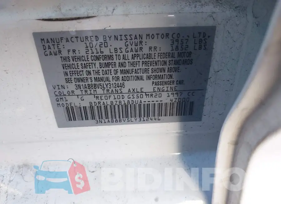 3N1AB8BV5LY312446 Photo# 9