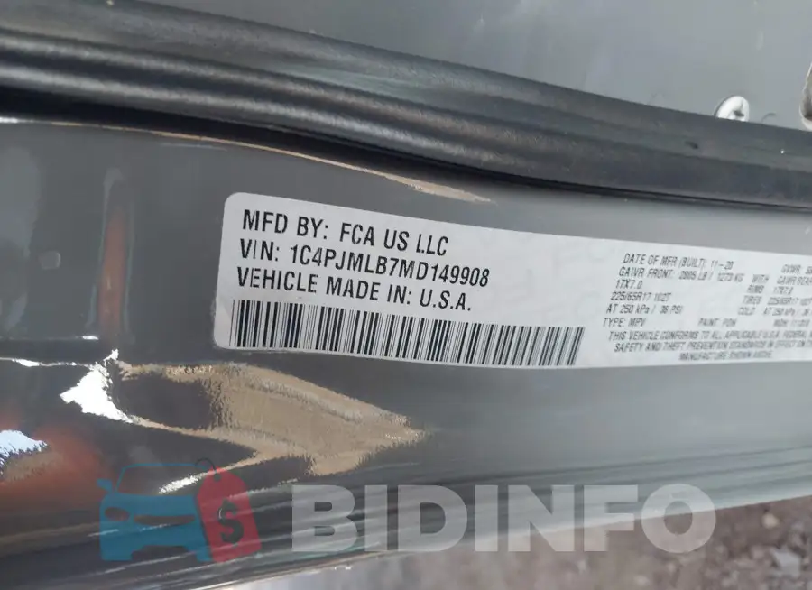 1C4PJMLB7MD149908 Photo# 9