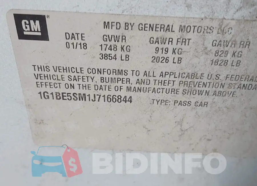 1G1BE5SM1J7166844 Photo# 9