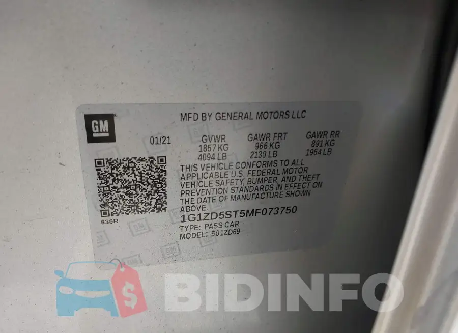1G1ZD5ST5MF073750 Photo# 9