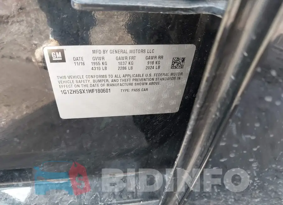 1G1ZH5SX1HF180601 Photo# 9