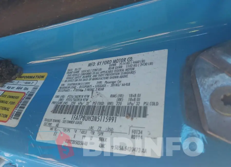 1FATP8UH3N5115991 Photo# 9