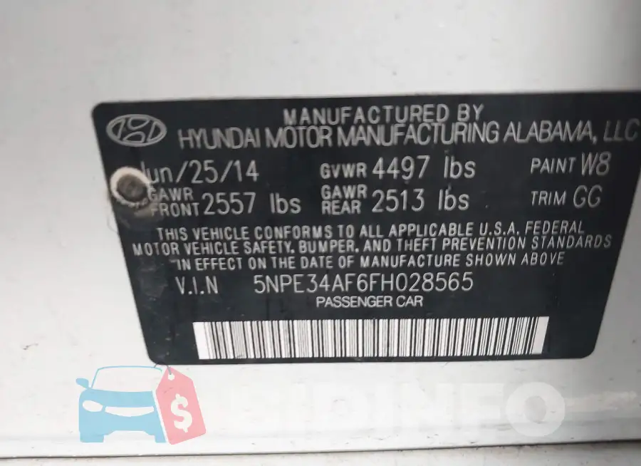 5NPE34AF6FH028565 Photo# 9