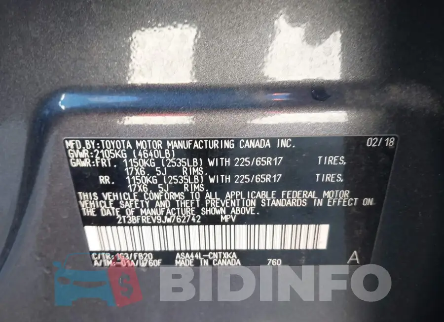 2T3BFREV9JW762742 Photo# 9
