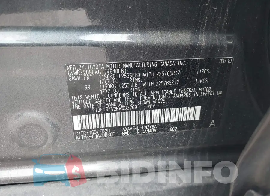 2T3F1RFV2KW033269 Photo# 9