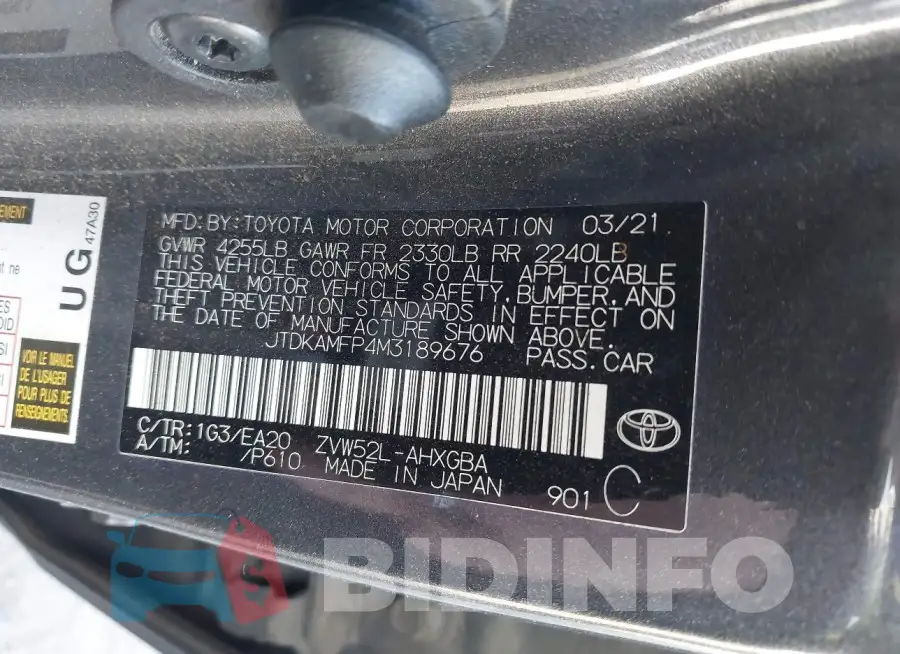 JTDKAMFP4M3189676 Photo# 9