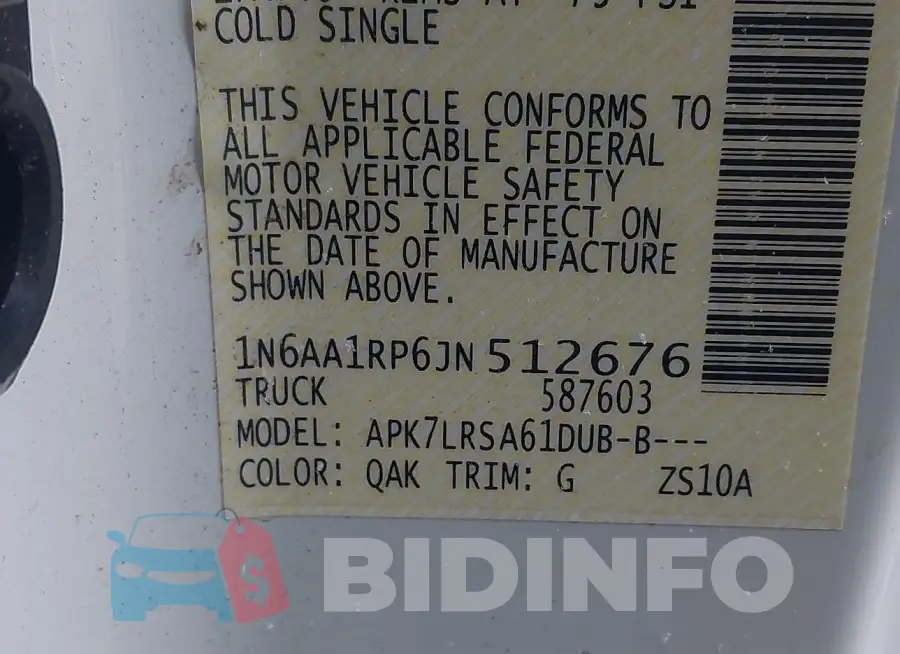 1N6AA1RP6JN512676 Photo# 9