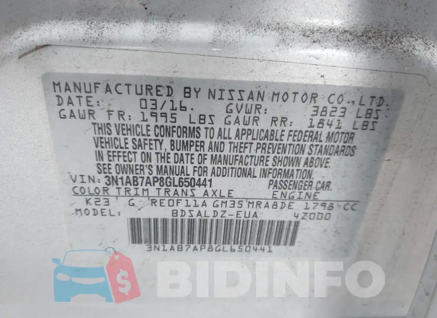 3N1AB7AP8GL650441 Photo# 9