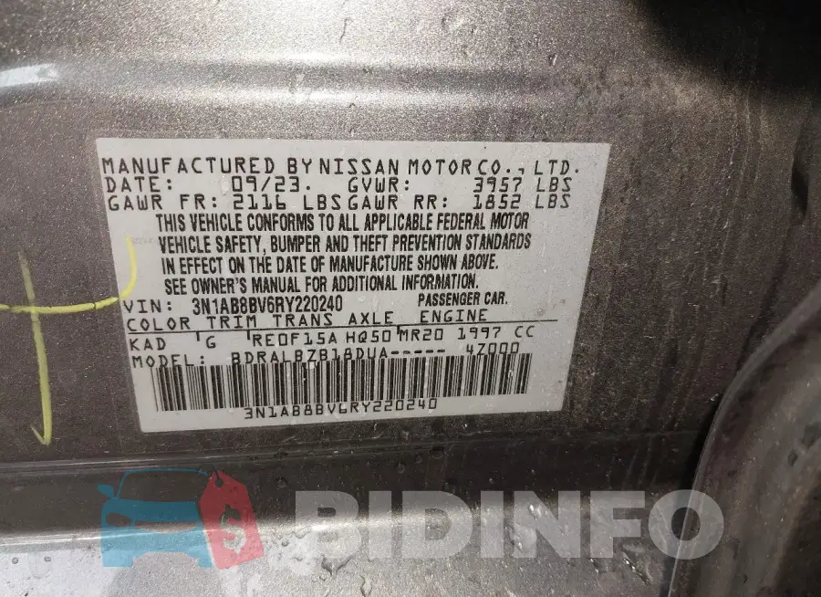 3N1AB8BV6RY220240 Photo# 9