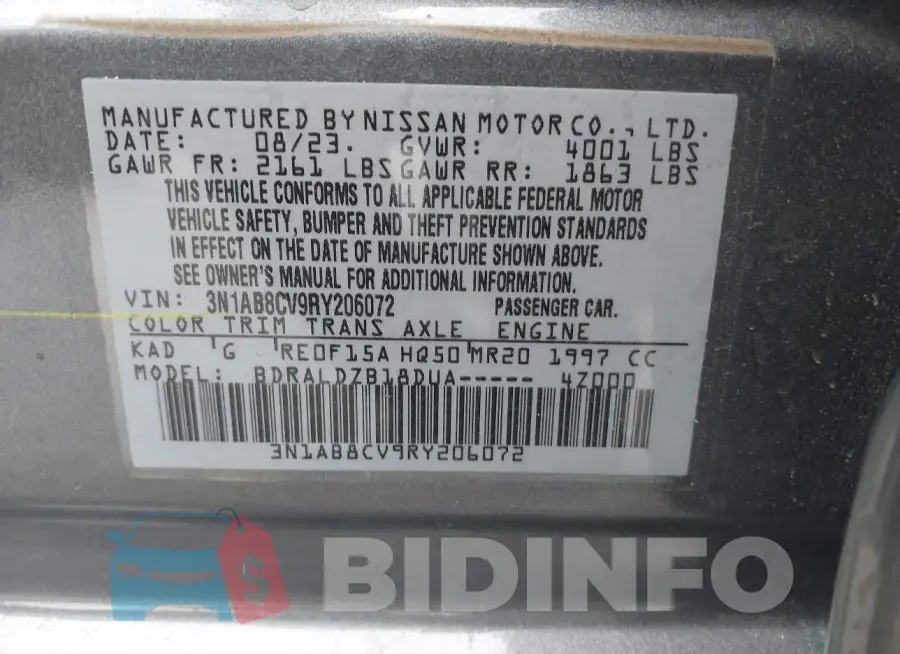 3N1AB8CV9RY206072 Photo# 9