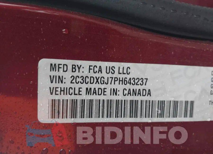 2C3CDXGJ7PH643237 Photo# 9
