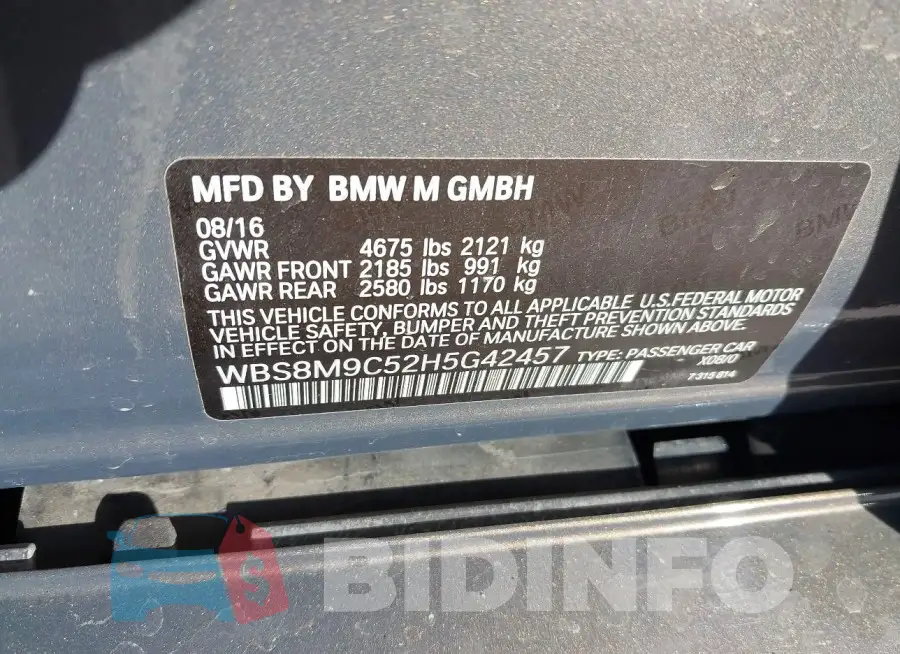 WBS8M9C52H5G42457 Photo# 9
