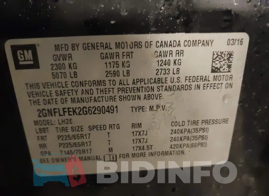 2GNFLFEK2G6290491 Photo# 9