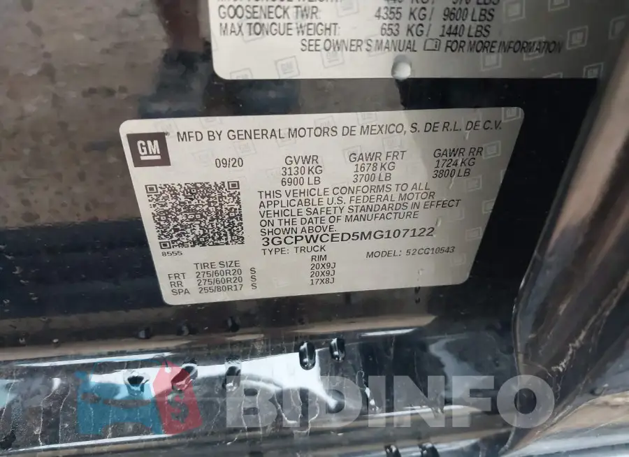 3GCPWCED5MG107122 Photo# 9