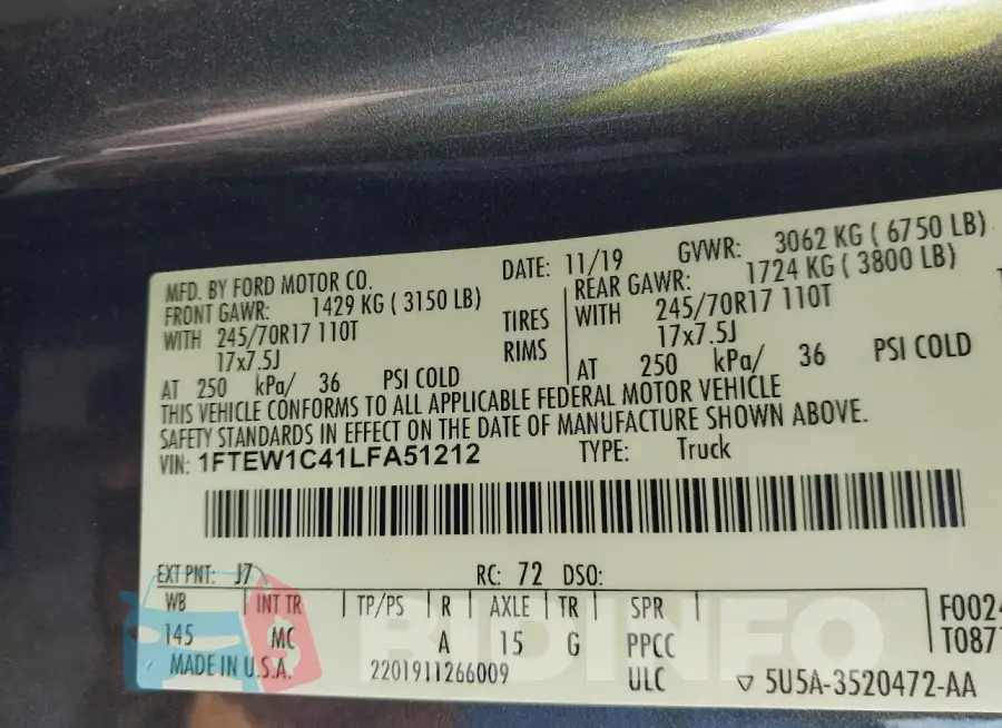1FTEW1C41LFA51212 Photo# 9