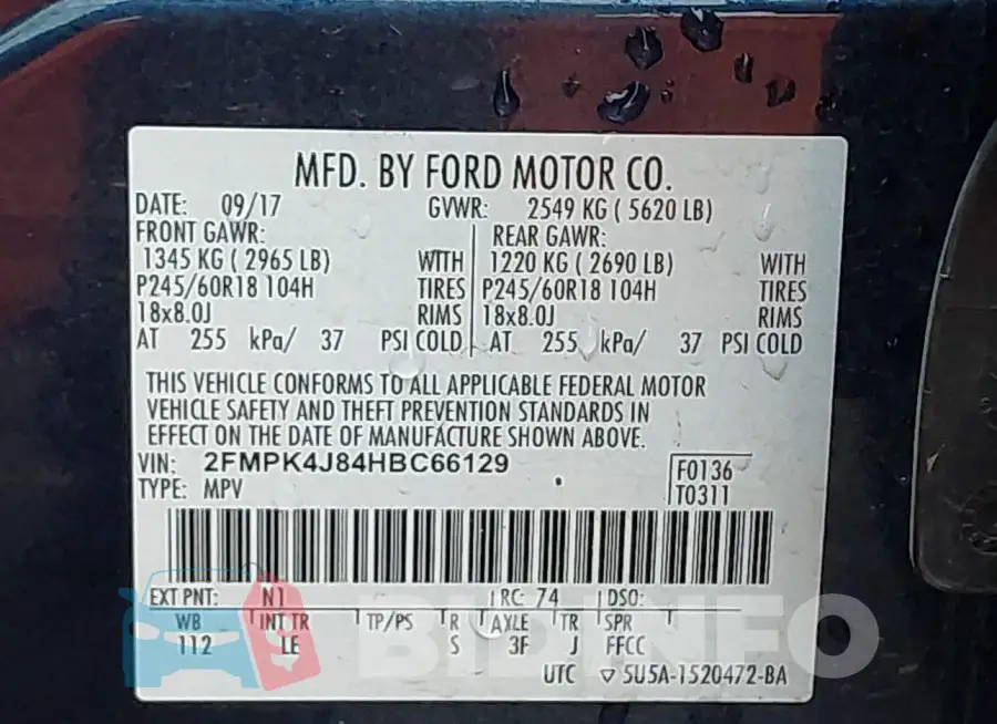 2FMPK4J84HBC66129 Photo# 9