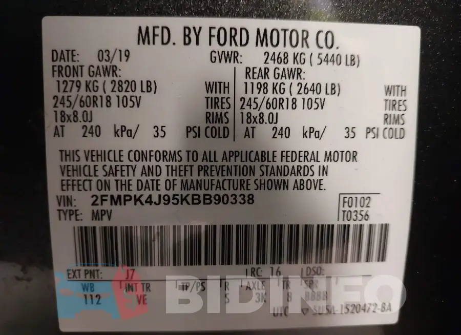 2FMPK4J95KBB90338 Photo# 9